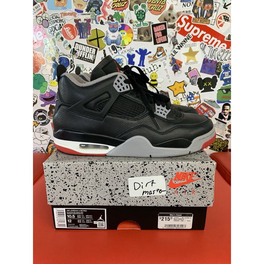 Size 10.5 - Air Jordan 4 Retro Bred Reimagined 100% Authentic